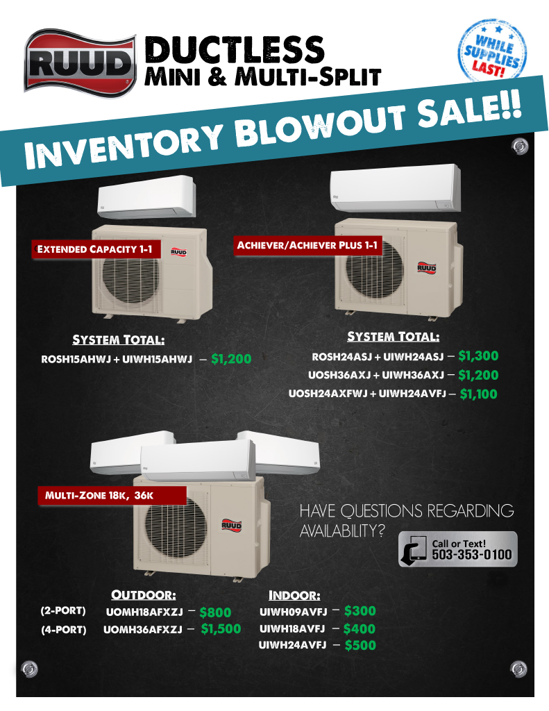 Ductless Blowout Sale